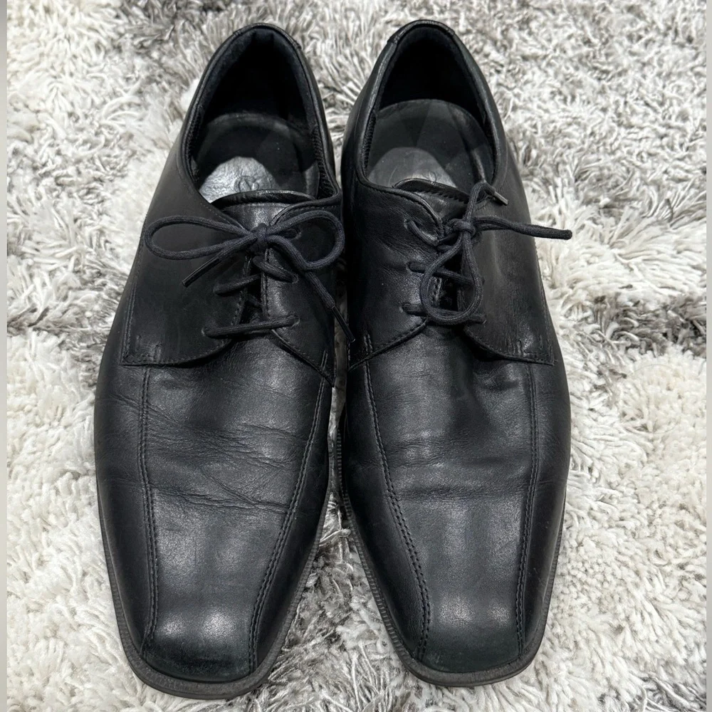 ECCO Black Leather Lace-Up Dress Shoes Men's Size 45 (US 11-11.5)